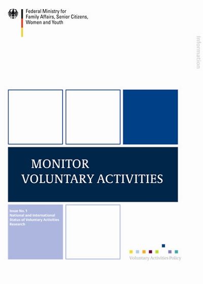 Cover der Broschüre "Monitor voluntray Activities Nr. 1"
