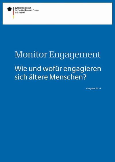 Cover der Broschüre Monitor Engagement Wie und wofür engagieren sich ältere Menschen?