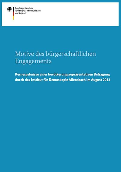 Cover der Befragung "Motive des bürgerschaftlichen Engagements"