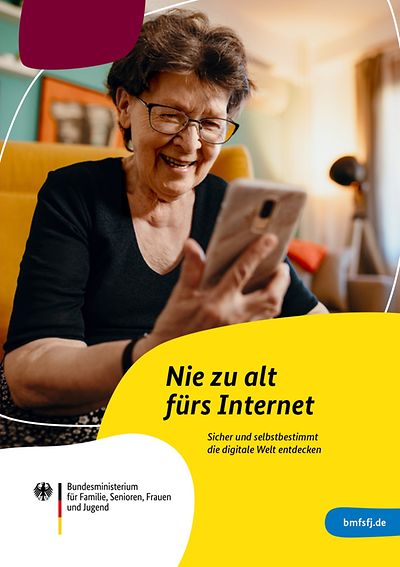 Cover der Broschüre "Nie zu alt fürs Internet!"