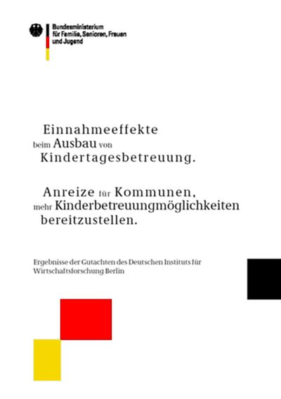 Cover der Broschüre Einnahmeeffekte beim Ausbau von Kindertagesbetreuung