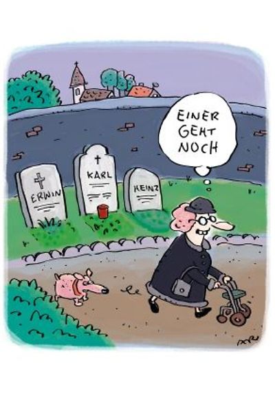 Cover der Postkarte zum Karikaturenwettbewerb "Schluss mit lustig?"