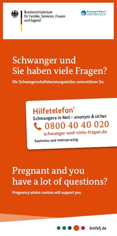Cover des Flyers "Schwanger und Sie haben viele Fragen?"