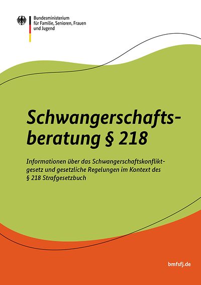 Titelseite der Broschüre Schwangerschaftsberatung § 218