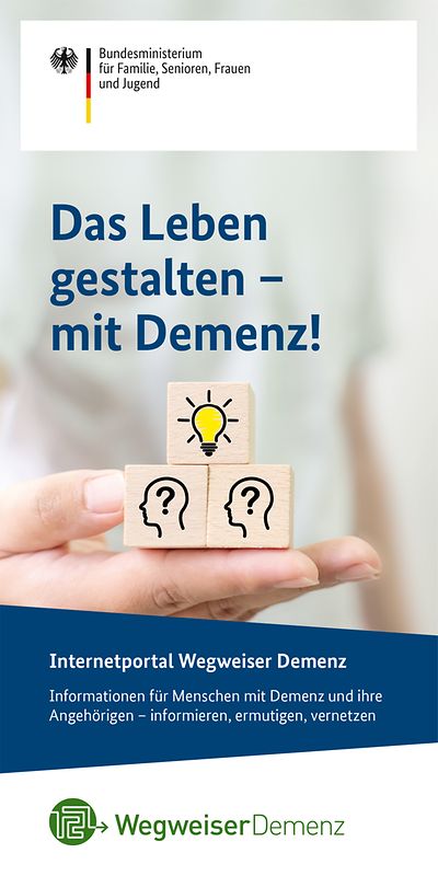 Titelblatt des Flyers zum Internetportal Wegweiser Demenz