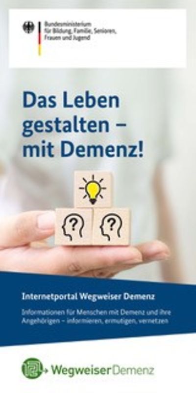 Titelblatt des Flyers zum Serviceportal Wegweiser Demenz