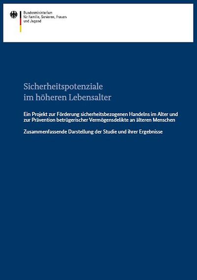 Cover der Broschüre "Sicherheitspotenziale im höheren Lebensalter"