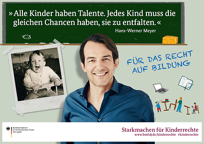 Cover des Plakats "Starkmachen für Kinderrechte mit Hans-Werner Meyer"