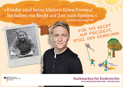 Cover des Plakats "Starkmachen für Kinderrechte mit Matthias Schweighöfer"