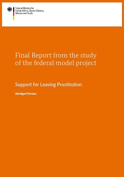 Cover der Broschüre "Unterstützung des Ausstiegs aus der Prostitution - englisch"
