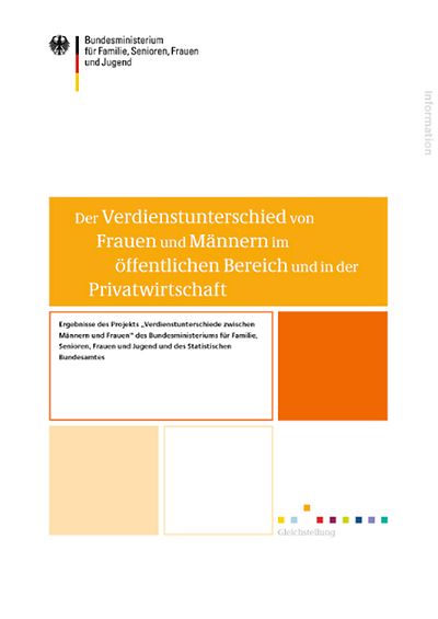 Der Verdienstunterschied von Frauen und Männern im öffentlichen Bereich und in der Privatwirtschaft