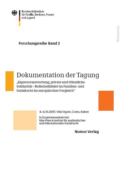 Titelseite des Forschungsbandes Eigenverantwortung, private und öffentliche Solidarität