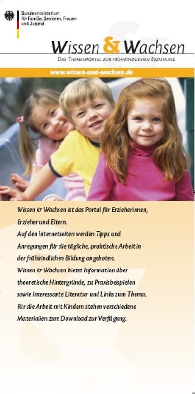 Foto: Deckblatt der Publikation "Fachkräfteportal www.Wissen-und-Wachsen.de"