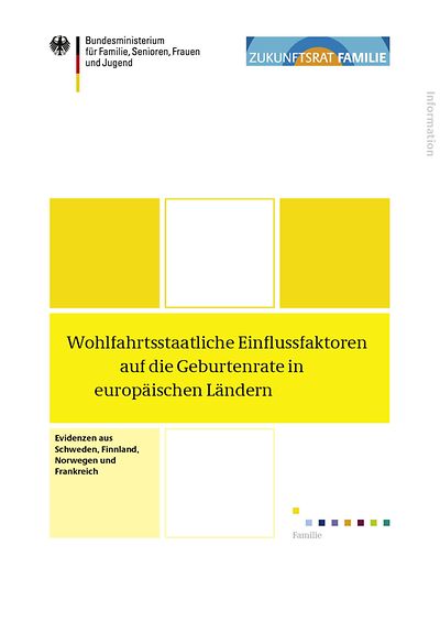 Deckblatt des Dossiers "Wohlfahrtsstaatliche Einflussfaktoren auf die Geburtenrate in europäischen Ländern"
