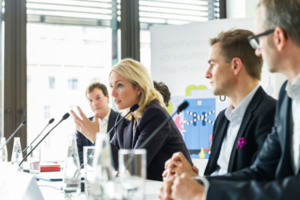 Manuela Schwesig auf der Pressekonferenz zur Google Impact Challenge Deutschland