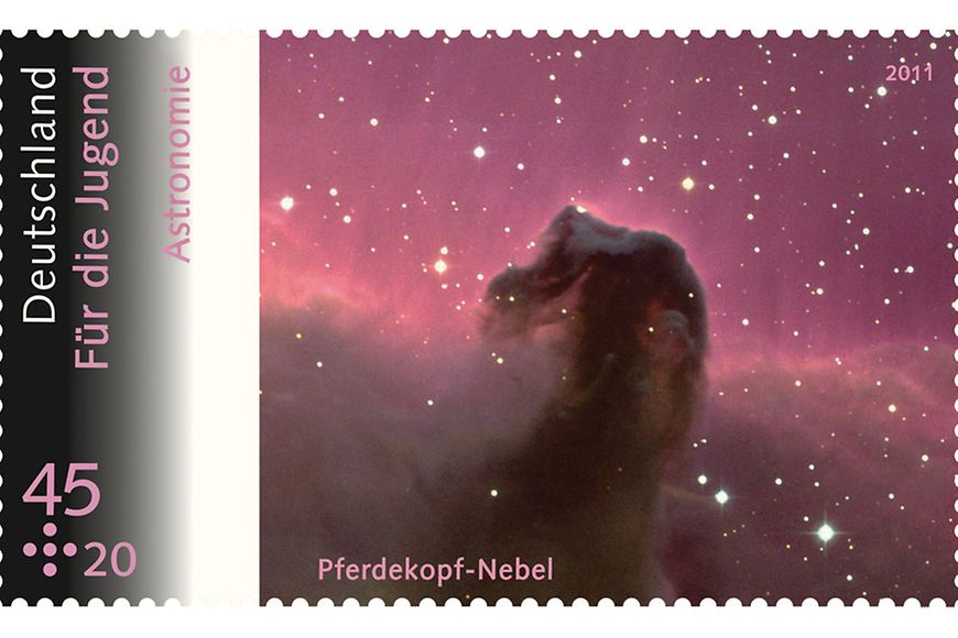 Jugendbriefmarke "Pferdekopfnebel" (Bildquelle: Stiftung Deutsche Jugendmarke e.V.)