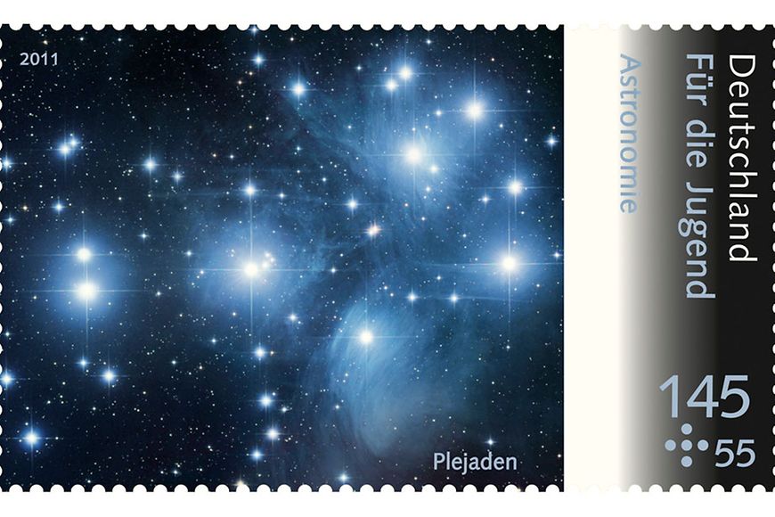Jugendbriefmarke "Plejaden" (Bildquelle: Stiftung Deutsche Jugendmarke e.V.)